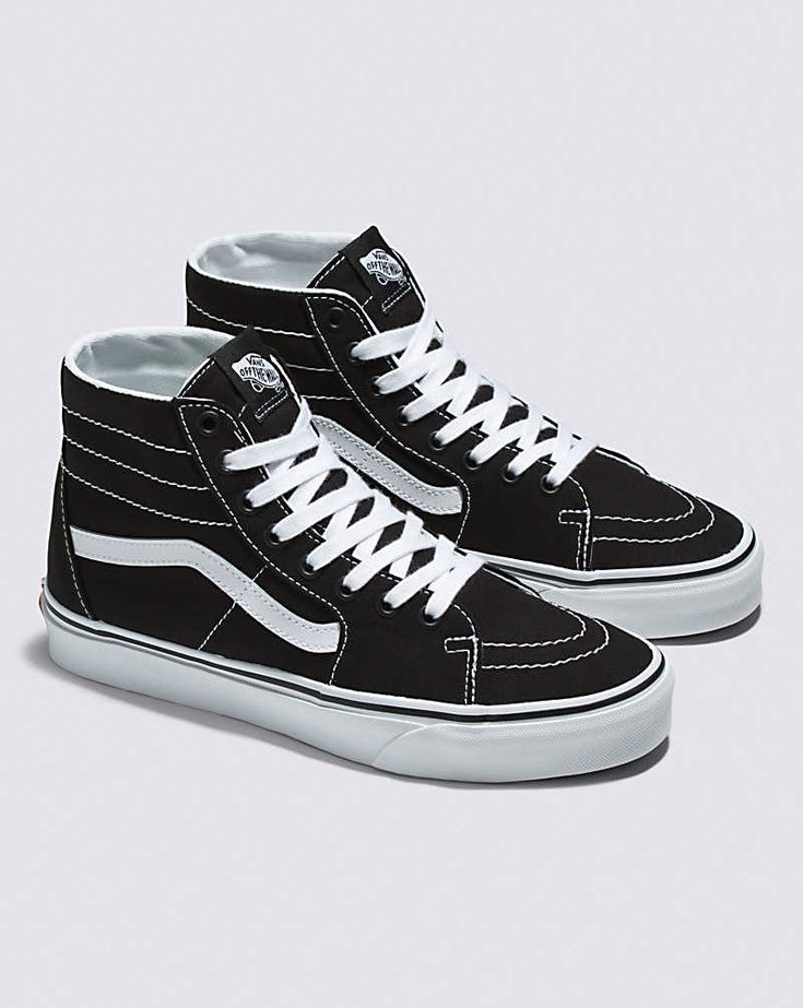 Black And White High Top Vans, High Vans Shoes, Sk8 High Vans, Black Hightop Vans, Vans Old Skool High Top, Vans Old Skool High, High Vans, Vans Old Skool Hi, Vans Shoes High Tops