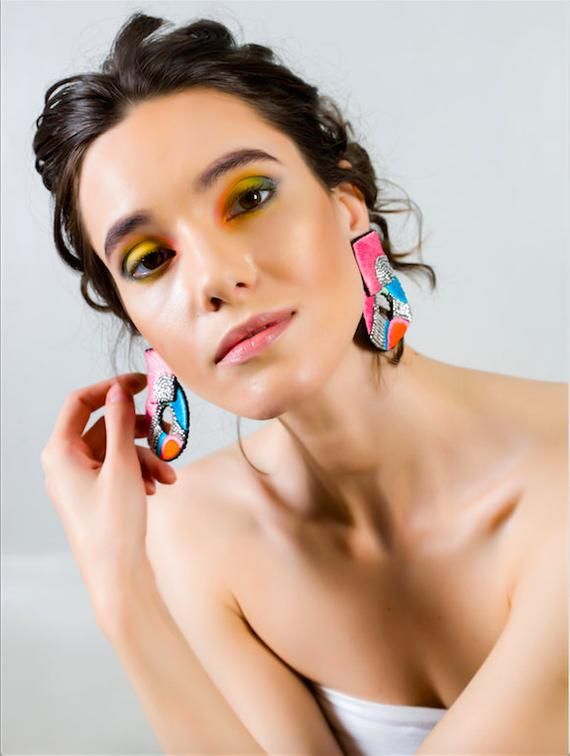 For made-to-order. Spring Multicolor Hand-painted Jewelry, Handmade Multicolor Earrings For Spring, Multicolor Hand Painted Earrings, Multicolor Hand Painted Earrings For Summer, Hand Painted Multicolor Earrings For Summer, Colorful Party Earrings For Spring, Hand Painted Multicolor Summer Earrings, Colorful Spring Party Earrings, Retro Multicolor Hand Painted Earrings