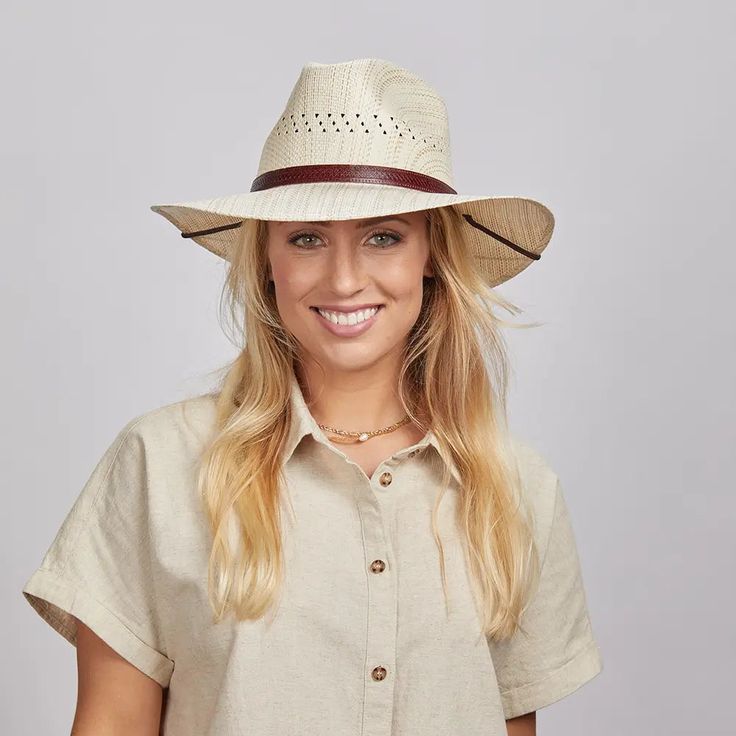 Country Style Toquilla Straw Hat For Travel, Beige Fedora Hat For Travel, Country Style Toquilla Straw Sun Hat For Travel, Country Style Short Brim Straw Hat For Travel, Country Style Straw Hat With Short Brim For Travel, Country Style Fedora Straw Hat For Travel, Country Style Wide Brim Panama Hat For Travel, Safari-style Panama Hat With Curved Brim For Travel, Casual Natural Color Hat For Travel