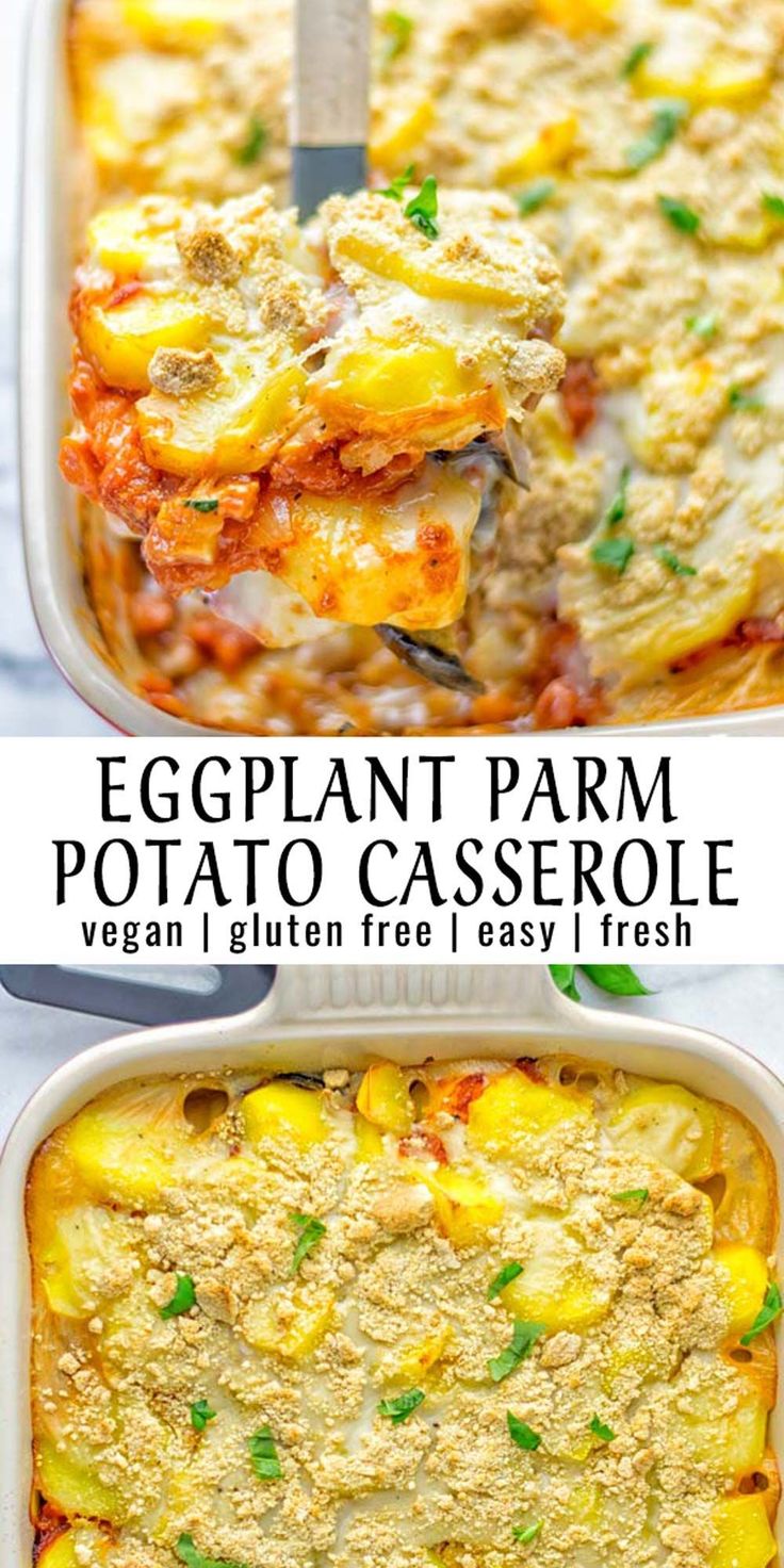 eggplant parm potato casserole is an easy and delicious side dish