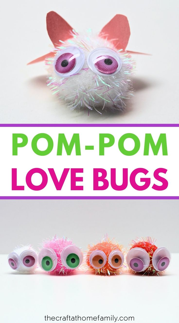 pom - pom love bugs with text overlay that reads pom - pom love bugs