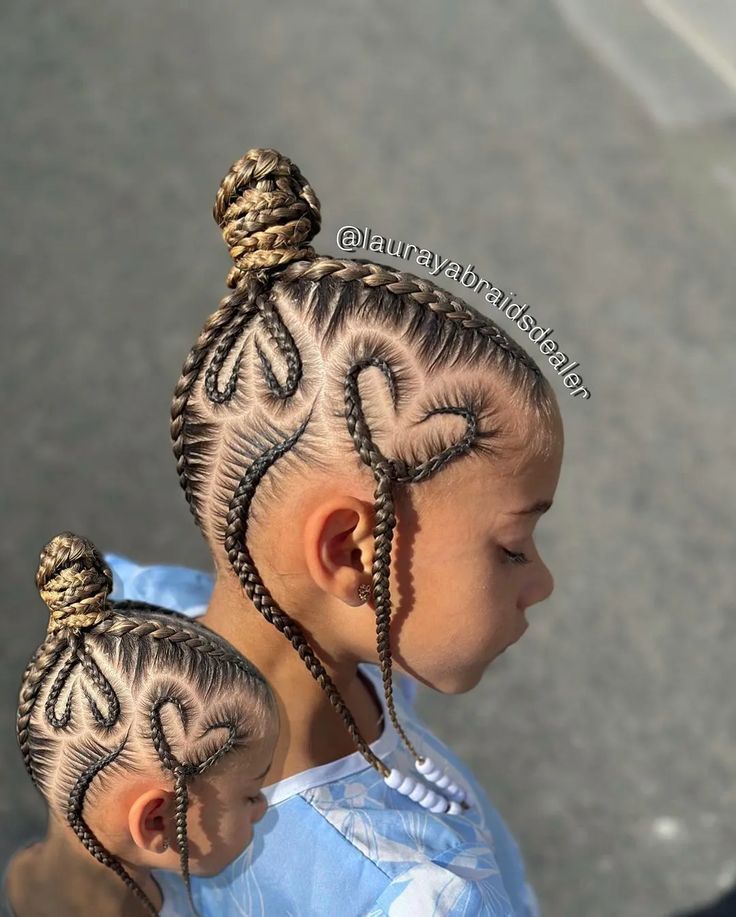 Cainrow Hairstyles, Non Binary Haircuts, Heart Braids, Kid Braids, Braids Inspiration, Weaving Hairstyles, Braid Game, Ghana Weaving, Heart Braid