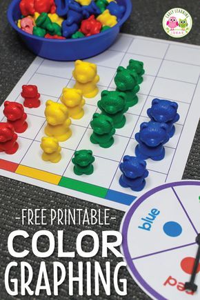 the color matching game for kids with free printables is shown in front of a bowl of gummy bears