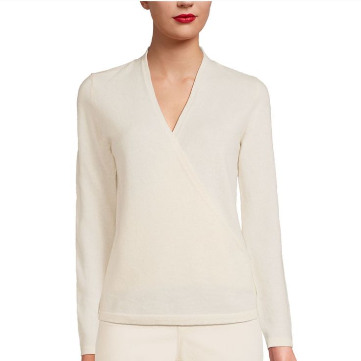 Elevate Your Wardrobe With This Beautiful Lands' End Women's Cashmere Sweater. Lightweight Wrap Sweater Long Sleeves With A V-Neckline This Sweater Comes In A Lovely Blush Rose Pink Color And Is Available In Size S Elegant Cream Long Sleeve Tops, Elegant Long Sleeve Cream Tops, Beige V-neck Tops For Formal Occasions, Formal Beige V-neck Tops, Beige Formal Tops For Fall, Beige Feminine Formal Tops, Beige Formal Feminine Tops, Formal Feminine Beige Tops, Elegant Long Sleeve Tops For Layering