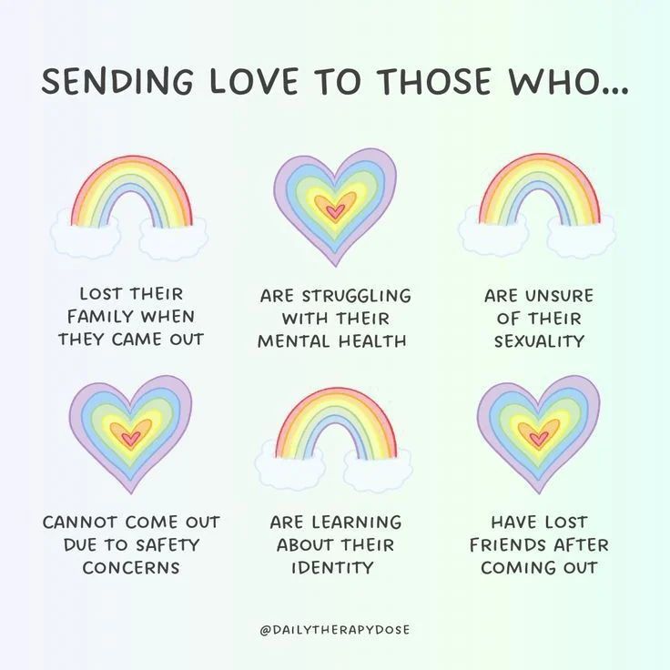 rainbows and hearts with the words sending love to those who