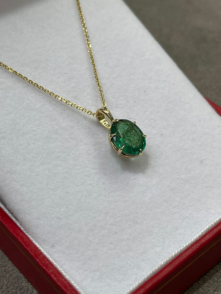 Emerald Pendant Set In Gold, Oval Emerald Pendant, Classic Green Emerald Necklace In 14k Gold, Classic 14k Yellow Gold Emerald Necklace, Classic Diamond Cut Emerald Necklace For Formal Occasions, Classic Emerald Necklace With Diamond Cut For Formal Occasions, Classic Diamond-cut Emerald Necklace For Formal Occasions, Classic Emerald Gemstone Necklace For Formal Occasions, Classic Emerald Necklace As Gift