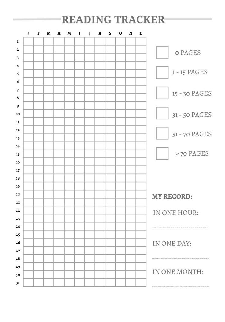 a printable reading tracker with the words reading tracker and numbers in each column on it