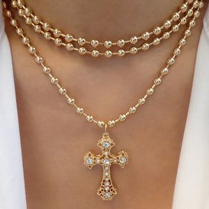 Harvery Crystal Cross Necklace – Love Stylize Gold Pearl Bracelet, Pineapple Necklace, Lotus Earrings, Pineapple Earrings, Rose Gold Pearl, Owl Earrings, Crystal Cross, Emerald Pendant, Diamond Cross