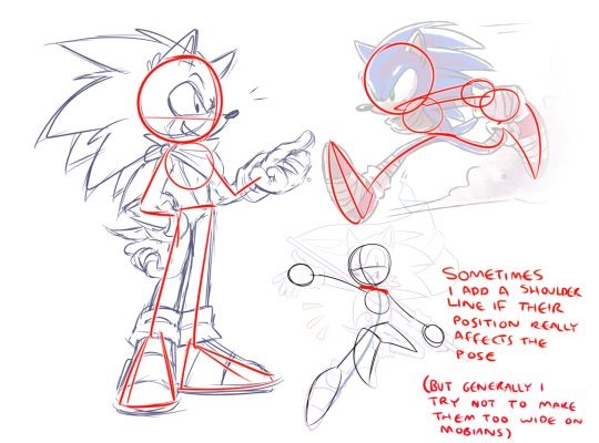 a drawing of sonic the hedgehog and shadow the hedgehog with text describing how to draw sonic the hedgehog