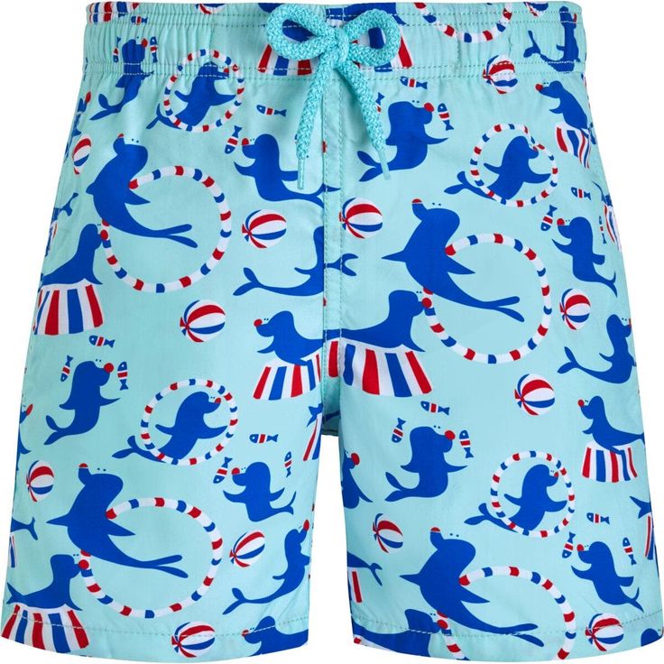 Step right up to seaside fun with the Kids' Circus Swim Trunks from Vilebrequin. Crafted with care and designed for playful adventures, these swim trunks are perfect for a day at the beach or poolside excitement. Adorned with a whimsical circus print, they add a touch of charm and excitement to your child's swimwear collection. Whether splashing in the waves or building sandcastles, these swim trunks are sure to inspire smiles and laughter. Let your child's imagination run wild in the Vilebrequi Playful Swim Trunks For Ocean Activities, Playful Swim Trunks For Pool And Beach Season, Playful Blue Swimwear For Water Sports, Fun Blue Bottoms For Poolside, Fun Blue Poolside Bottoms, Playful Blue Swim Trunks For Summer, Playful Blue Swim Trunks For Poolside, Fun Blue Swim Trunks For Beach Season, Playful Swim Trunks For Beach Season Vacation