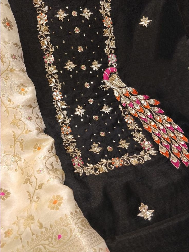 Anarkali Sets With Multicolor Meenakari Embroidery, Anarkali Sets With Meenakari Multicolor Embroidery, Embroidered Kundan Anarkali Traditional Wear, Embroidered Kundan Churidar With Straight Kurta, Festive Meenakari Multicolor Embroidery Sets, Festive Meenakari Embroidered Sets, Embroidered Black Art Silk Anarkali Set, Black Dola Silk Dupatta For Eid, Silk Anarkali Unstitched Suit