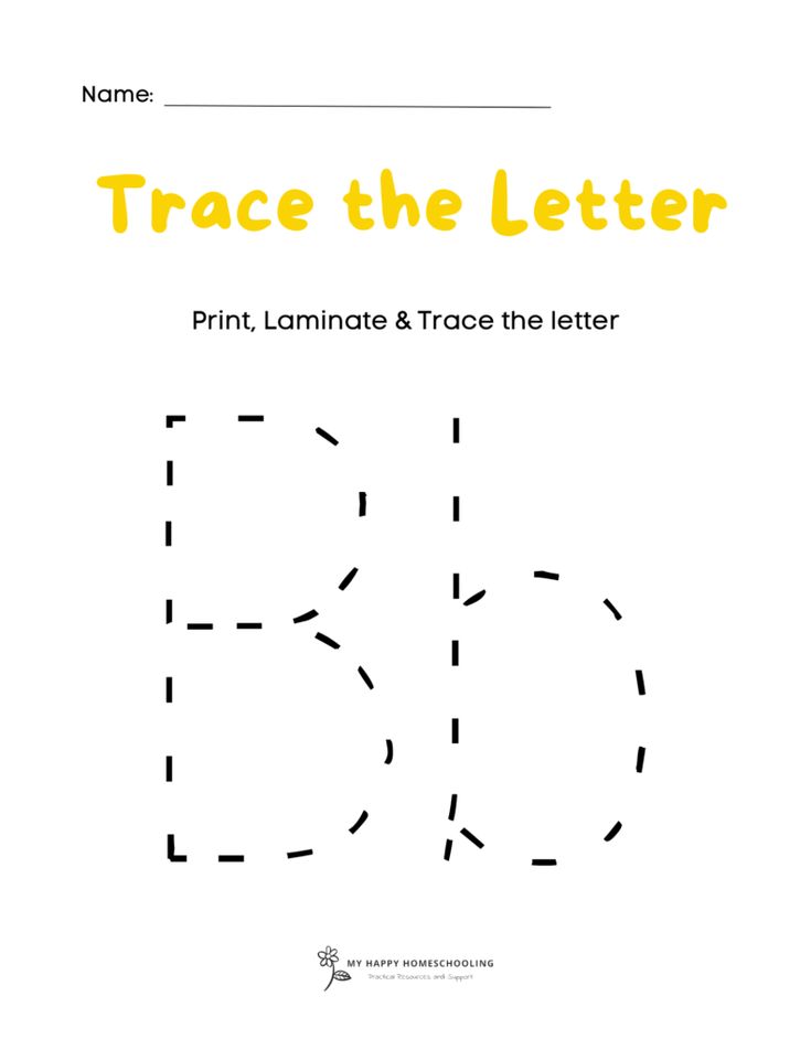 trace the letter b worksheet for kids to practice handwriting and numbers with pictures