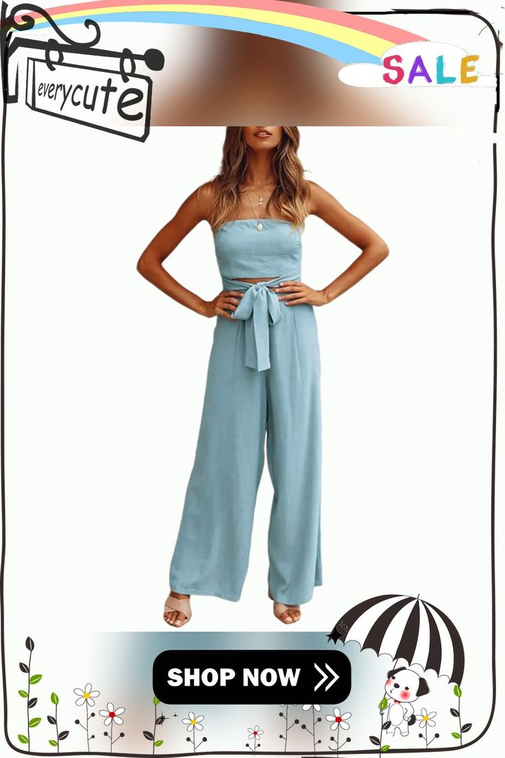 Light Blue Tube Tie Waist Backless Jumpsuit Casual Blue High-waisted Strapless Jumpsuit, Casual Blue High Waist Strapless Jumpsuit, Blue High Waist Strapless Jumpsuit For Summer, Chic Blue High-waist Strapless Jumpsuit, Light Blue Jumpsuits And Rompers For Summer Day Out, Light Blue Sleeveless Romper For Vacation, Blue Strapless Sleeveless Jumpsuit For Vacation, Chic Light Blue Sleeveless Jumpsuits And Rompers, Blue Strapless Jumpsuit For Vacation