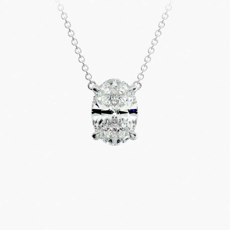 Indulge with this oval cut diamond solitaire pendant, featuring a 14k white gold cable chain necklace and lobster claw clasp. Jewellery Shop Design, Diamond Solitaire Pendant, Cable Chain Necklace, Solitaire Pendant Necklace, Wire Basket, Solitaire Pendant, Oval Cut Diamond, Diamond Solitaire, Cable Chain