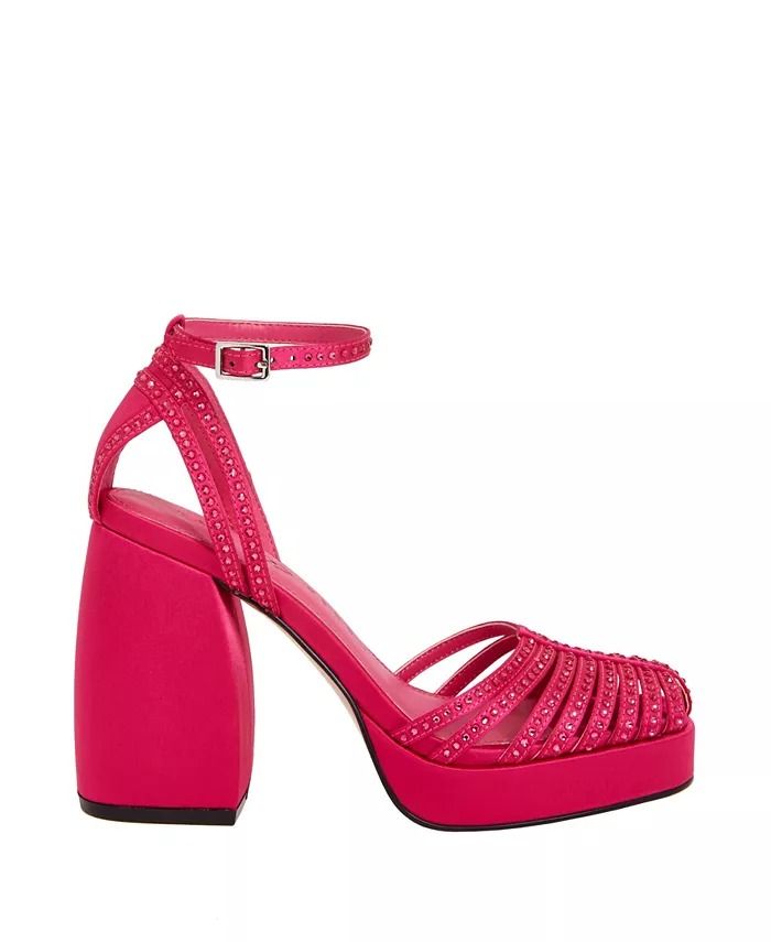 Katy Perry - Glamorous Pink Synthetic Sandals, Spring Night Out Sandals With Round Toe, Spring Night-out Sandals With Round Toe, Platform Sandals For Night Out In Spring, Wedge Heel Sandals For Night Out In Spring, Synthetic Sandals With Padded Heel For Night Out, Glamorous Synthetic Sandals For Night Out, Synthetic Open Heel Sandals For Night Out, Glamorous Closed Toe Sandals With Buckle Closure