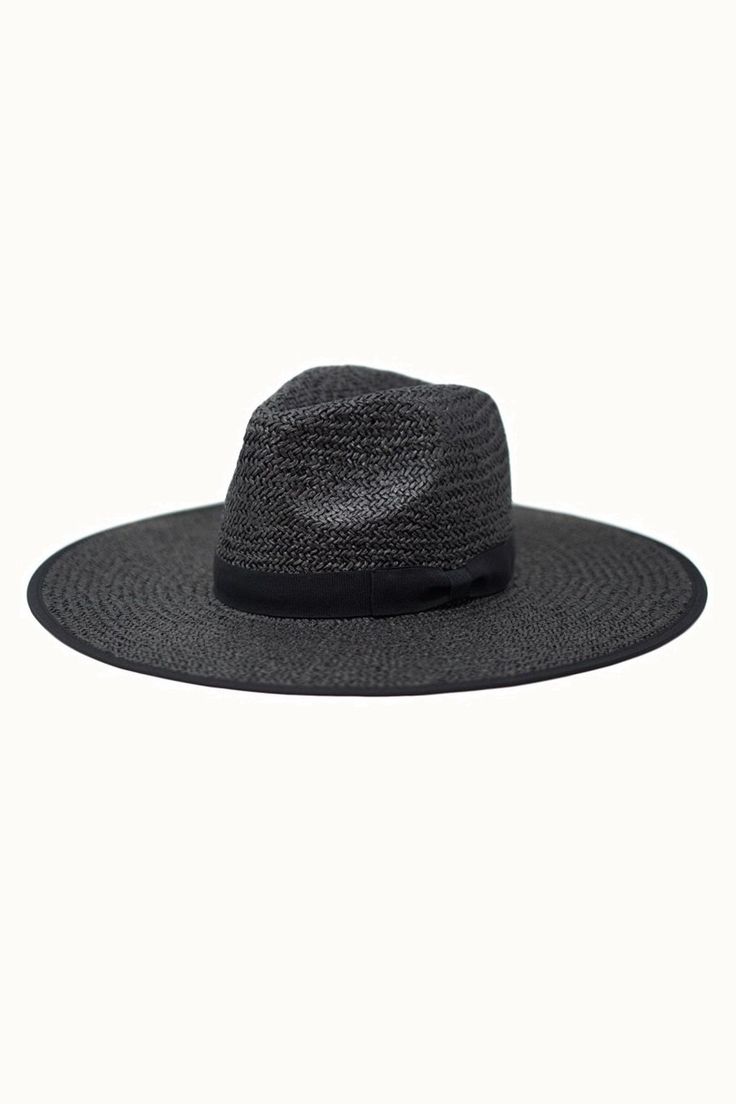 Best Seller.Paper straw large pinched 10cm brim rancher hat. Paper straw rancher hat Tonal band and binding along edge Adjustable inner drawstring for sizing Beautifully weaved natural straw Adjustable Black Straw Hat Made Of Paper Straw, Black Brimmed Paper Straw Hat, Black Curved Brim Hat In Paper Straw, Black Paper Straw Hat With Curved Brim, Black Short Brim Paper Straw Hat, Black Woven Straw Hat, Adjustable Black Straw Hat Made Of Paper, Black Paper Straw Sun Hat With Short Brim, Adjustable Black Paper Straw Hat