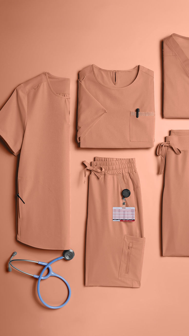 🧡🔥 Spice things up with Terracotta! This new color is perfect for enhancing your scrub outfit with both style and a pop of warmth! Nurse Uniform Aesthetic, Nurse Scrub Outfits Ideas, Scrubs Styling, Cna Outfits Scrubs, Scrubs Aesthetic, Neet Motivation, Fall Scrubs, Nurse Outfit Scrubs, Medical Scrubs Outfit