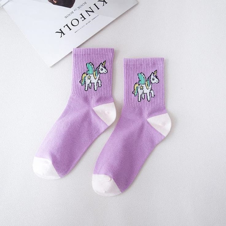 Gender: Women Item Type: Sock Material: COTTON Thickness: STANDARD Item Length: 22 cm Sock Type: Casual Pattern Type: Animal Obscene Picture: No Sexually Suggestive: No appropriate season: Spring, autumn, summer Fabric: 95% cotton Trendy Purple Cotton Socks, Purple Cotton Socks For Winter, Purple Cotton Winter Socks, Unicorn Socks, Unicorn Shoes, Unicorn Accessories, Kawaii Socks, Purple Socks, Kawaii Unicorn