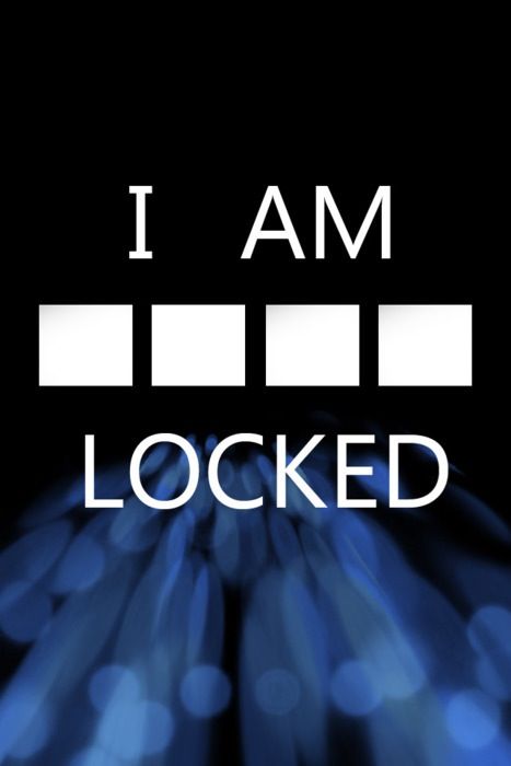 the words i am locked are in white letters