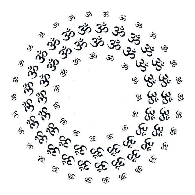 an image of many symbols arranged in the shape of a circle on a white background