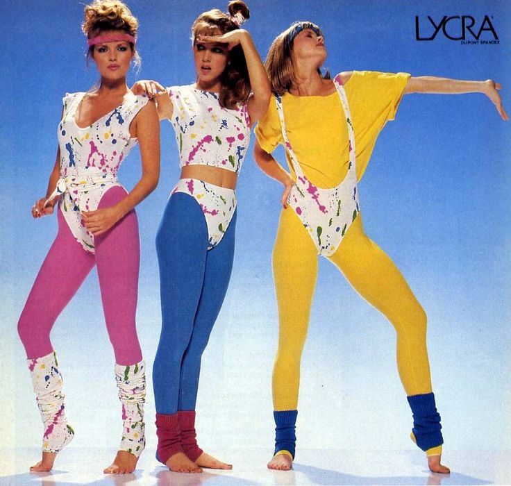 Vintage '80s pantyhose, nylons & tights came in lots of awesome colors & textures - Click Americana January Workout, Moda Z Lat 90., 80s Workout Outfit, 80s Fashion Women, 1990s Fashion Trends, Look Disco, 1980s Fashion Trends, Look 80s, 80s Party Outfits