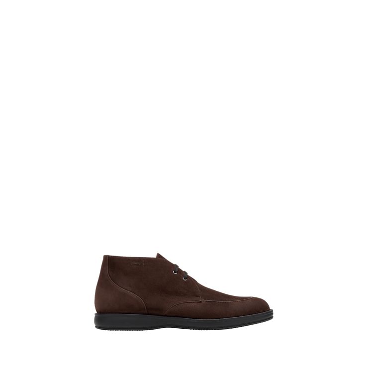 Brioni "Journey" suede desert boots Flat heel Round moc toe Lace-up vamp Rubber outsole Made in Italy Classic Suede Boots With Contrast Sole, Suede Ankle Boots With Contrast Sole, Suede Chelsea Boots With Moc Toe And Suede Lining, Suede Chelsea Boots With Moc Toe, Formal Suede Boots With Contrast Sole, Suede Chelsea Boots With Moc Toe And Rubber Sole, Suede Business Boots With Textured Sole, Brown Suede Boots With Contrast Sole, Suede Boots With Vibram Sole And Plain Toe