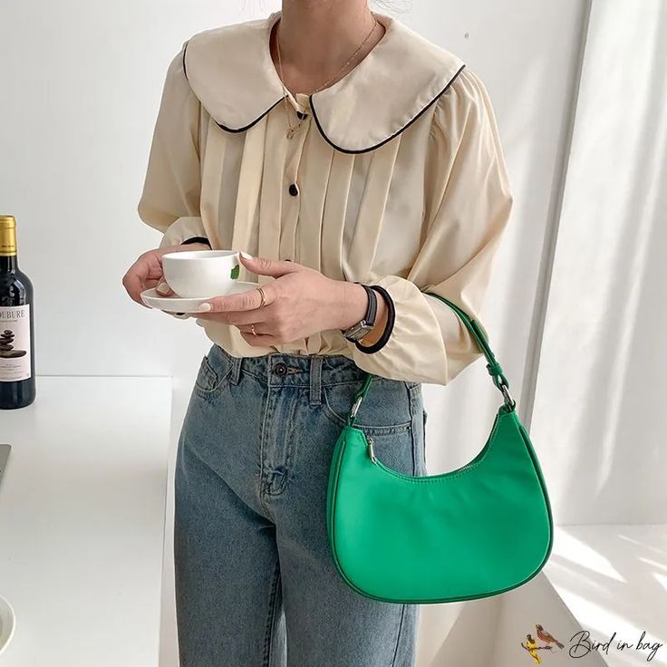 Bird in Bag - Ladies shoulder bag bag female senior sense nylon armpit bag fashion macaroon handbag Armpit Bag, Underarm Bag, Coffee Colour, Bird In Bag, Bag Bag, Bag Fashion, Pocket Detail, Olivia Mark, Rebecca Minkoff Hobo