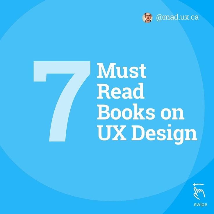 the 7 must read books on ux design, with text overlaying it