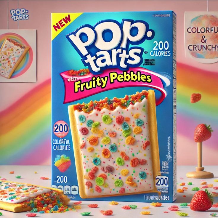 a box of pop tarts fruity pebbles