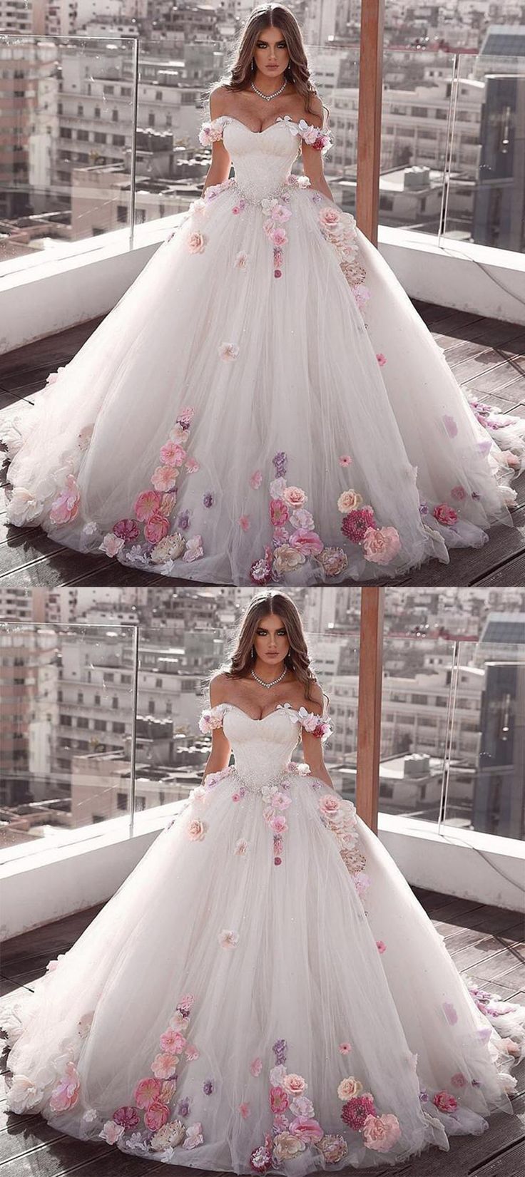 #quinceaneradress #ballgown Princess Tulle Wedding Dress For Quinceanera, White Princess Quinceanera Dress, White Ball Gown For Sweet 16, White Princess Gown For Prom Season, Princess Style Quinceanera Ball Gown With Tulle Skirt, Tulle Ball Gown For Quinceanera, Quinceanera Tulle Ball Gown Wedding Dress, White Princess Ball Gown For Prom, White Princess Gown For Debutante Ball