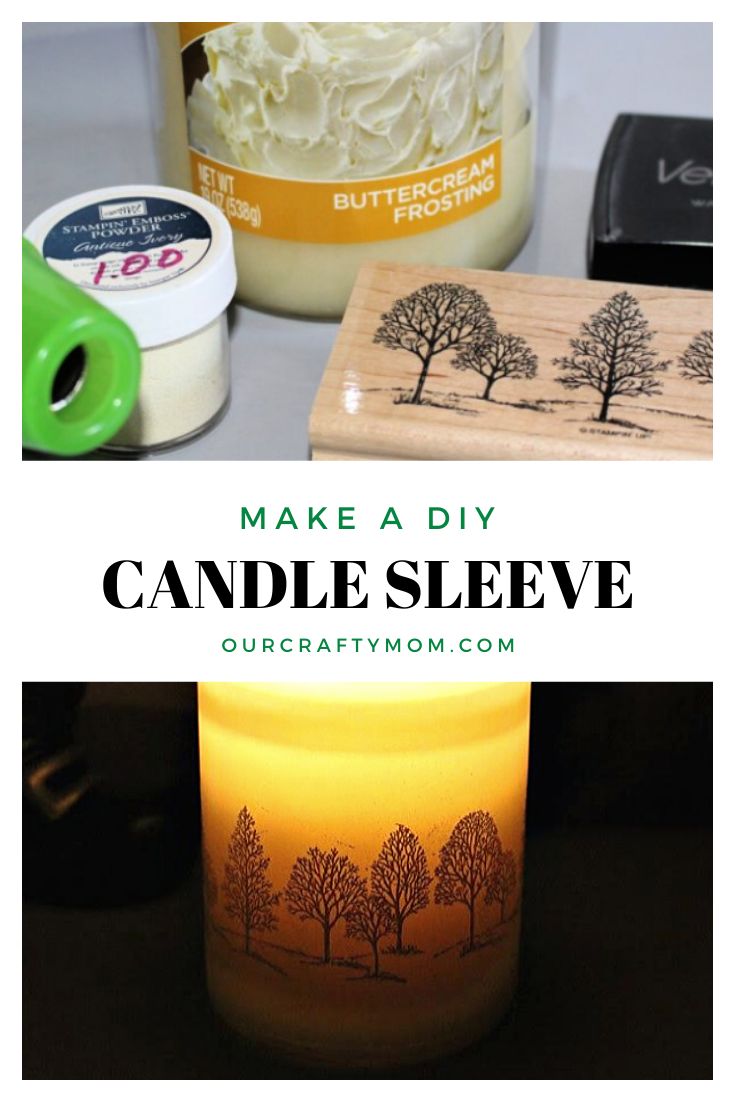 some candles are sitting on a table with the words make a diy candle sleeve