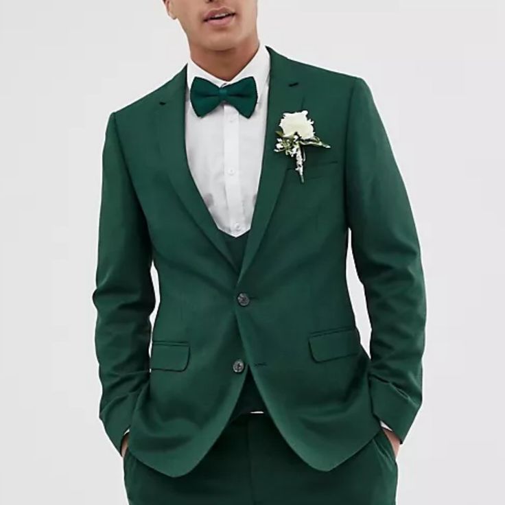 Asos Design Wedding Super Skinny Suit Jacket In Forest Green Micro Forest. New With Tag, Never Worn. Green Tuxedo With Suit Collar For Wedding, Classic Three-piece Suit For Winter Wedding, Classic Winter Wedding Three-piece Suit, Green Long Sleeve Tuxedo For Wedding, Tailored Tuxedo Blazer For Wedding, Tailored Three-piece Suit For Wedding With Long Sleeves, Green Single Breasted Suit For Party, Classic Fitted Blazer For Wedding, Green Three-piece Wedding Suit