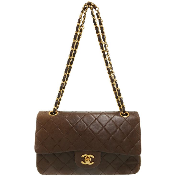 Chanel Matelasse Chain Shoulder Bag Brown Approx. W23cm H14.5cm D6cm Shoulder Strap Approx. 54cm Classic Flap Bag With Chain Strap, Classic Double Flap Bag With Chain Strap, Classic Brown Flap Bag With Chain Strap, Elegant Brown Flap Bag With Cc Turnlock Closure, Everyday Luxury Double Flap Shoulder Bag With Chain Strap, Classic Formal Shoulder Bag With Gold Chain, Classic Rectangular Bag With Chain Detail, Classic Rectangular Bag With Chain, Classic Rectangular Bags With Chain Detail