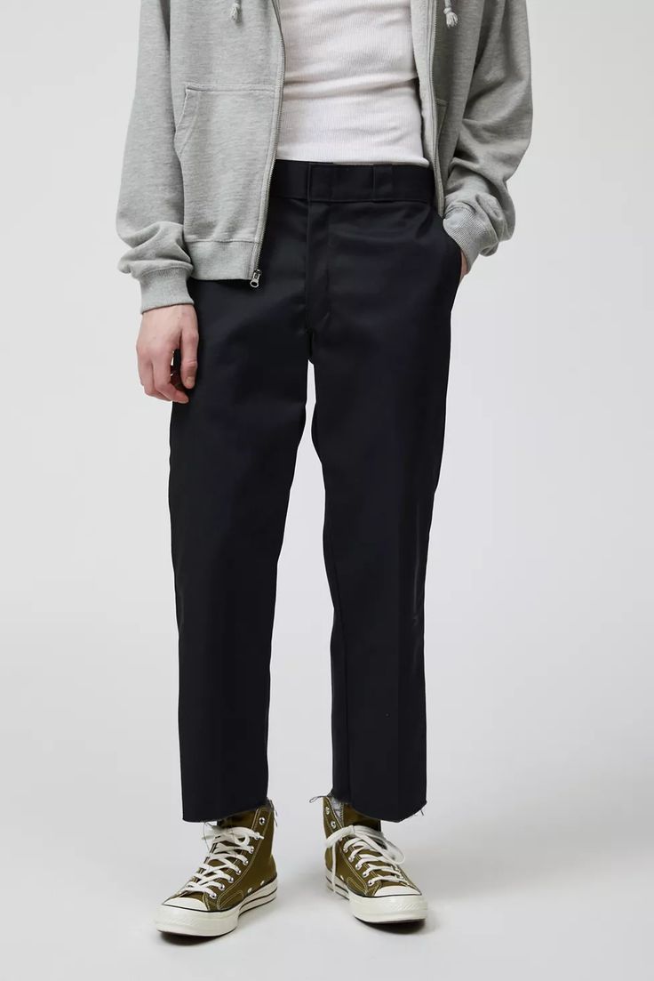 Dickies UO Exclusive 874 Cutoff Work Pant | Urban Outfitters Men’s Dickies 874 Outfit, Dickie Pants Outfits Men, Dickies 874 Outfit, Dickies Outfits Men, Tyler Style, Dickies Outfit, Loafer Outfits, Dickies Style, Slay Fits