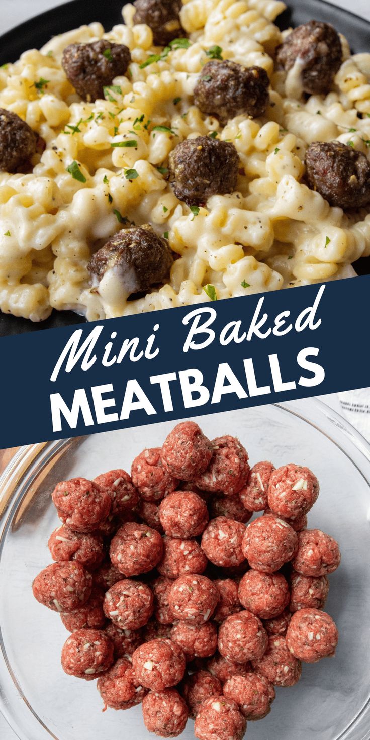 meatballs and macaroni are the main ingredients in this recipe