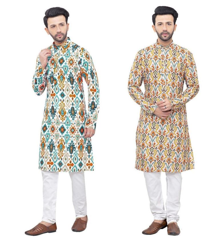 Men's Printed Kurta set, bottom is Included as well. We have matching kids kurtas with same prints. This can be Father & Son matching combo set. Please see below links for kids matching sets. Please follow link to see out entire shop collection : https://www.etsy.com/shop/EthnicPehnava Sizes are standard. For  detailed measurements please message us.  Item description: 1 Printed kurta  Shoes/ Mojaris from picture not included. Long Sleeve Kurta With Traditional Patterns For Navratri, Festive Straight Kurta With Kalamkari Print, Transitional Season Straight Kurta With Traditional Patterns, Transitional Season Traditional Pattern Straight Kurta, Straight Kurta With Printed Motifs For Transitional Season, Long Sleeve Kurta With Bandhani Print For Festivals, Long Sleeve Bandhani Print Kurta For Festivals, Festival Long Sleeve Bandhani Print Kurta, Festival Long Sleeve Bandhani Kurta