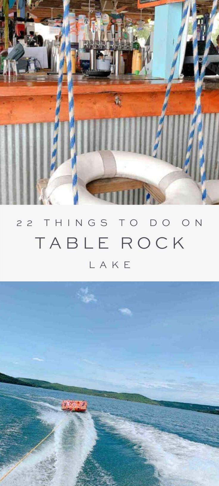 two photos with the words 25 things to do on table rock lake