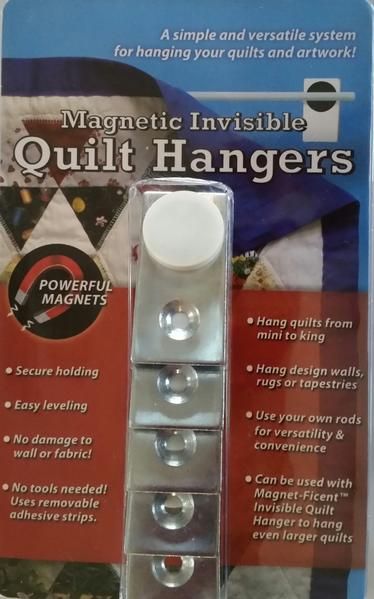 the magnetic quilt hangers are packaged in clear plastic