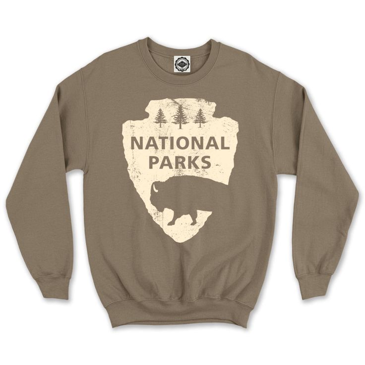 Take a hike in this crew neck, fleece sweatshirt featuring our own take on the National Parks Service logo. Hank Player is proudly designed and crafted in Los Angeles, California with the finest quality materials. Our super-soft fleece will have a weathered, worn-in feel after the first wash. Slight variations in color and print create Hank Player’s one-of-a-kind look. This item is a unisex style, please order one size smaller for a women’s fit. Casual Fleece Sweatshirt For Hiking, Fall Crew Neck Sweatshirt For Outdoor, Fall Outdoor Crew Neck Sweatshirt, Outdoor Crew Neck Sweatshirt With Ribbed Cuffs, Sporty Crew Neck Sweatshirt For Outdoor, Outdoor Fleece Sweatshirt With Graphic Print, Outdoor Graphic Print Fleece Sweatshirt, Fall Hiking Sweatshirt With Letter Print, Fall Hiking Sweatshirt Crew Neck