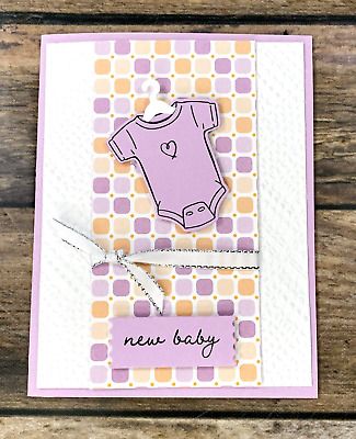 Stampin Up Congratulations Baby Card Kit - 4 Cards Pink Boy Ones New Baby Card  | eBay Stampin Up Baby Shower Cards, New Baby Cards Handmade, Stampin Up Baby Boy Cards, All For Baby Stampin Up Cards, Stampin Up Congratulations, New Grandparents Card, New Baby Cards Handmade Simple, New Baby Girl Cards Handmade, Welcome Baby Cards Handmade