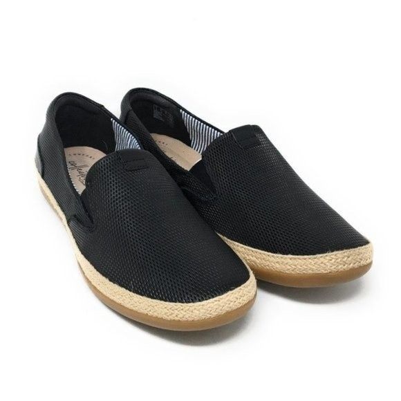 Clarks Women's Danelly Iris Black Leather Espadrille Style Slip On Sneakers / Loafers / Flats / Shoes. Women's Size 6w | 6 W | 6 Wide Width. Slip Into Lasting Comfort With The Danelly Iris. Crafted From Premium Leather, These Espadrilles Feature Perforated Detail For Breathability And Style. Inside, An Eva Molded Foot Bed And Smooth Textile Linings Keep Feet Cushioned And Cool. Pairs Seamlessly With Your Summer Wardrobe, From Sundresses To Denim. Condition: New In Box; Box Has Wear. New To Poshm Casual Black Slip-ons With Leather Sole, Black Cushioned Slip-ons For Spring, Casual Loafers With Woven Sole And Round Toe, Casual Black Loafers With Perforated Toe Box, Black Loafers With Textured Sole For Summer, Summer Black Loafers With Textured Sole, Spring Black Slip-ons With Leather Sole, Black Casual Slip-ons With Leather Sole, Black Loafers With Cushioned Footbed For Spring