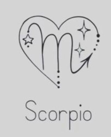 the zodiac sign scorpio is drawn in black and white