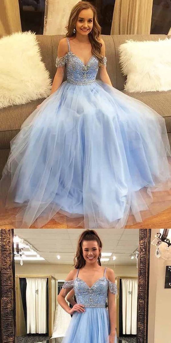 Formal Sweet 16, Blue Tulle Prom Dress, Prom Dress Cheap, Blue Tulle, Sweet 16 Dresses, Tulle Prom Dress, Gowns With Sleeves, Prom Dresses Blue, Cheap Prom Dresses