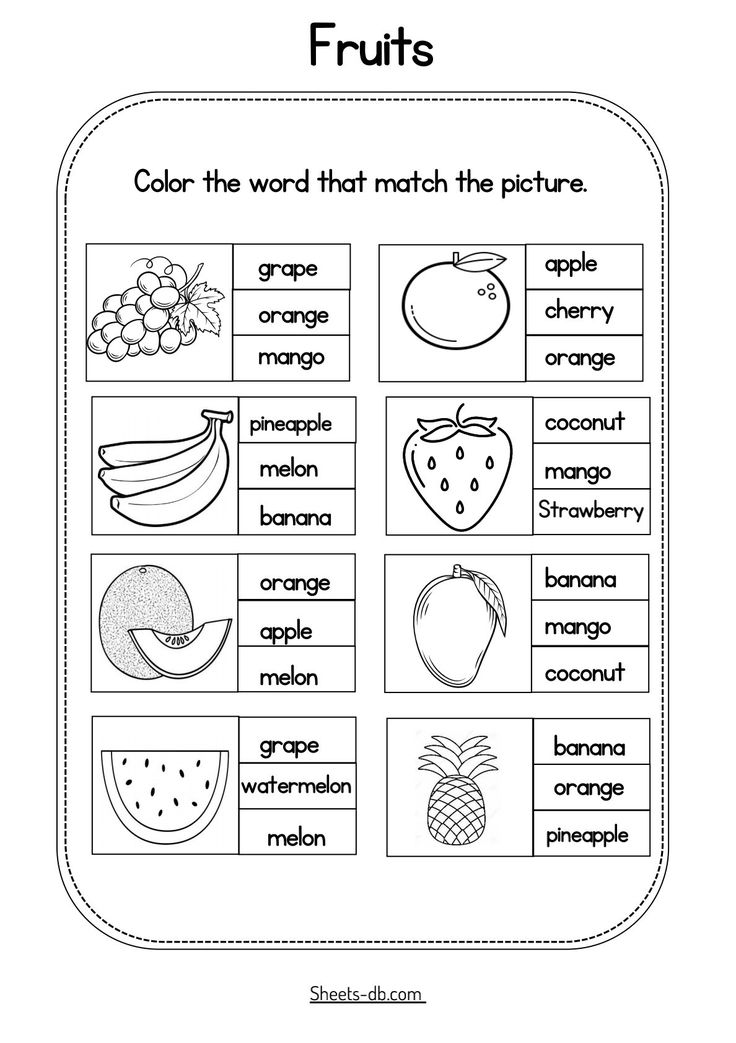 fruit worksheet for kids to practice their language and writing skills, including fruits