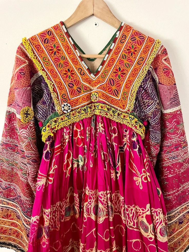 Vintage Kuchi Tribal Dress , Embroidered Beaded Silk Afghan Midi Dress - Etsy Latvia Afghan Culture, Afghani Clothes, Afghan Dress, Afghan Fashion, Afghan Clothes, Vintage Afghan, Beaded Dress, Latvia, Vintage Dress