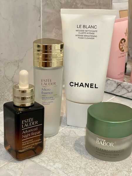 Chanel Cleanser, Estee Lauder Serum, Kpop Skincare, Selfcare Night, Skincare Organiser, Skincare Photo, Estee Lauder Skin Care, Estee Lauder Skincare, Luxury Skincare Products