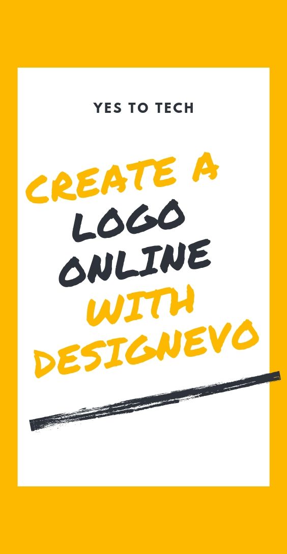 a yellow and black poster with the words create a logo online with designvo