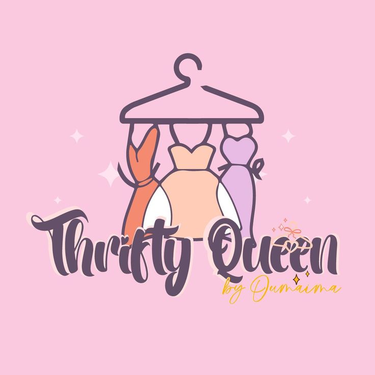 Thrifty Queen | Hand drawn clothing store logo design typographydesign #designing #logo #howtobrandyourselfdesign Thrift Clothes Logo, Thrift Store Logo Design, Thrift Logo, Clothing Store Logo Design, Clothing Store Logo, Fashion Logo Inspiration, Thrift Aesthetic, Store Logo Design, Designing Logo