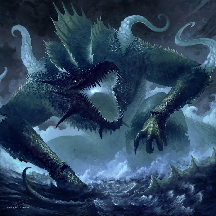 Kaiju Fantasy Art, Levithan Monster Art, Fantasy Sea Monsters Concept Art, Leviathan Monster Art, Fantasy Sea Monster, Alien Monster Art, Beast Creature Monsters, Aquatic Creature Design, Kaiju Art Monsters