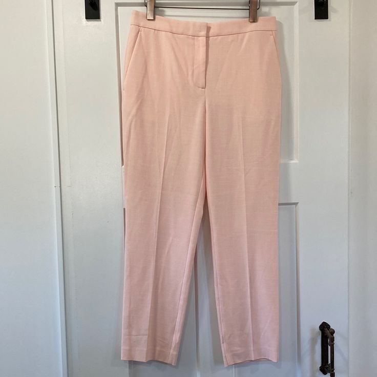 Ann Taylor Size 8 New Without Tags, Missing Size Label. Pink Fitted Bottoms With Welt Pockets, Fitted Capris For Business Casual In Spring, Classic Pink Pants For Spring, Spring Cropped Pants With Welt Pockets, Spring Cropped Leg Pants With Welt Pockets, Spring Cropped Leg Fitted Dress Pants, Spring Workwear Tapered Leg Dress Pants, Cropped Leg Pants With Welt Pockets For Spring, Fitted Pants With Welt Pockets For Spring